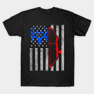 american bow hunting flag USA T-Shirt